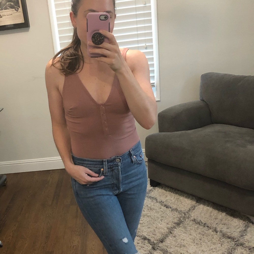 Free People Cinnamon Snap Button Bodysuit - S NWT - Picture 2 of 5